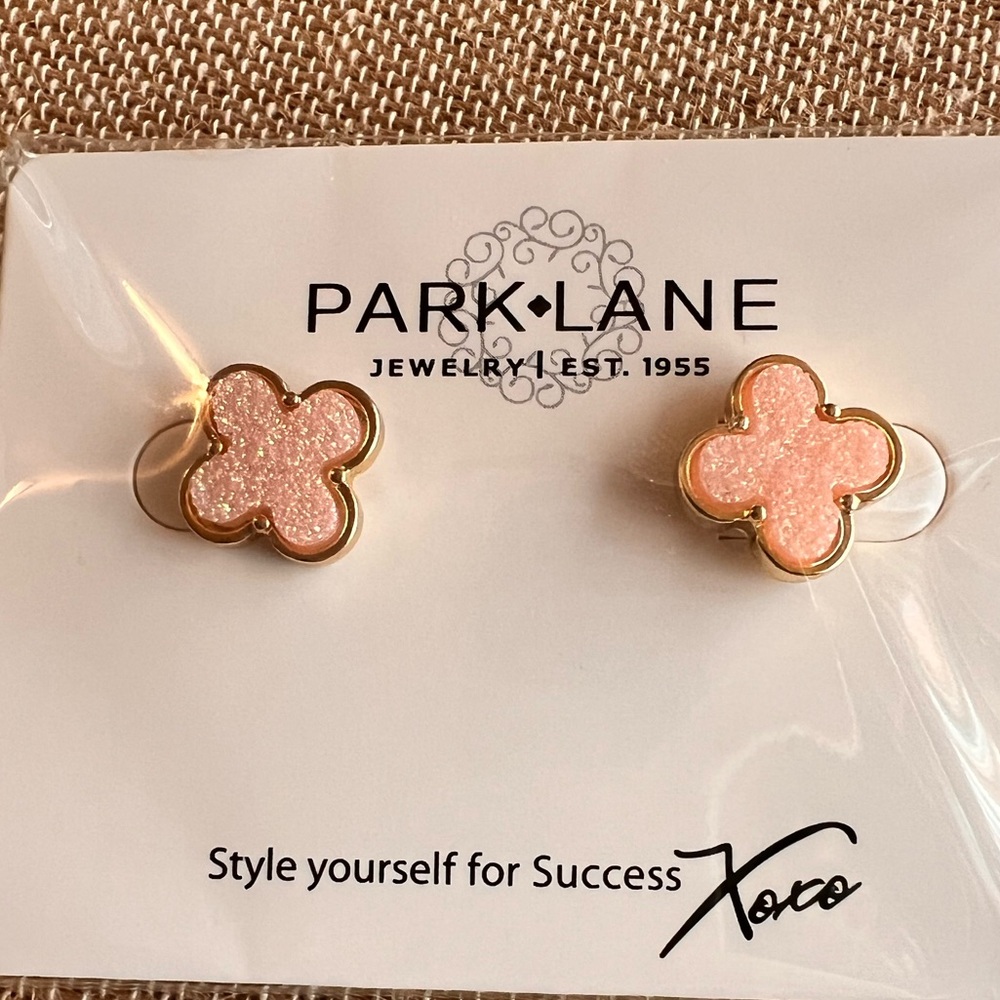 Stardust Earrings- Pink Blush Druzy Studs by Park Lane - Picture 5 of 6